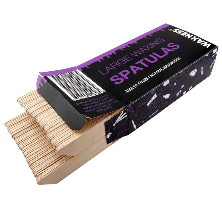 Waxness Body Waxing Wooden Angled Spatula Applicator 100pk