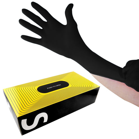 Waxness Cosmetology Nitrile Gloves Black Small, 100pcs/box