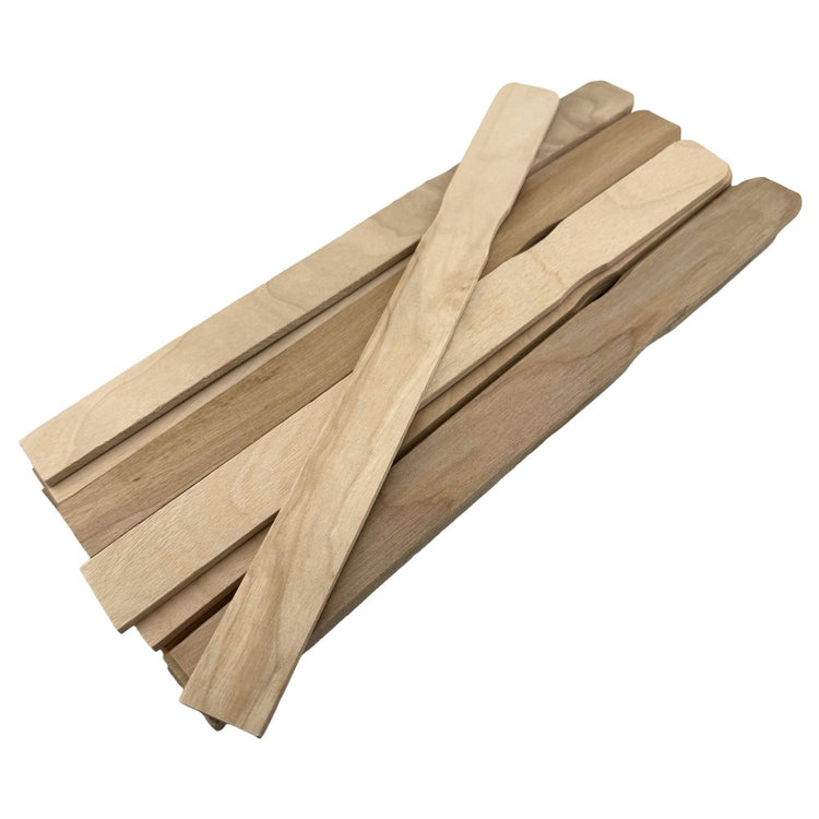 Waxness Wax Stirring Spatulas Polished Birchwood 10.5" x 1" 20 pcs