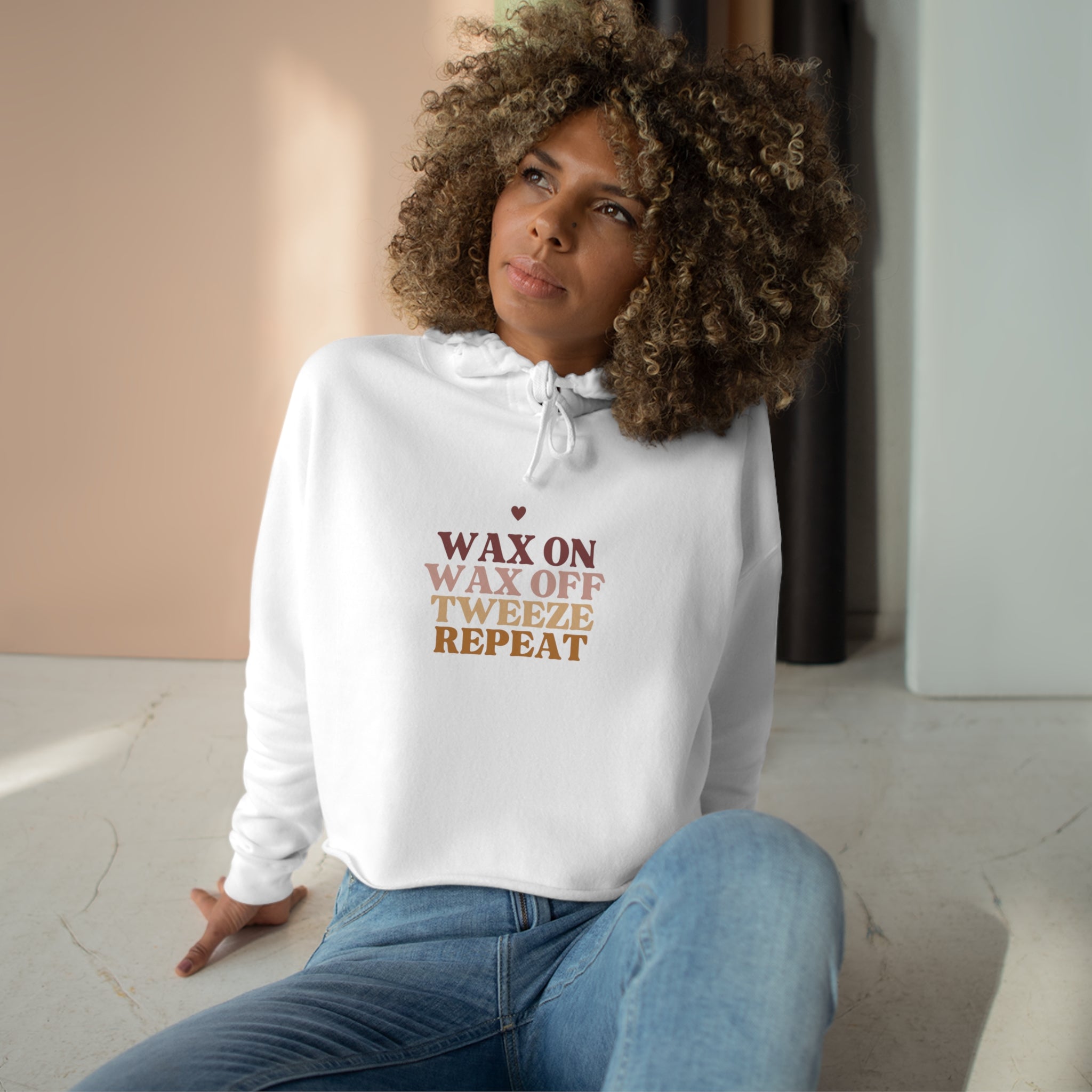 トップス WAX Cut off sweat shirts Wax On Wax Off Crop Hoodie