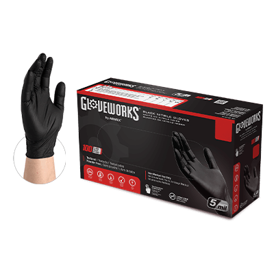 Gloveworks® Industrial Black Nitrile Gloves