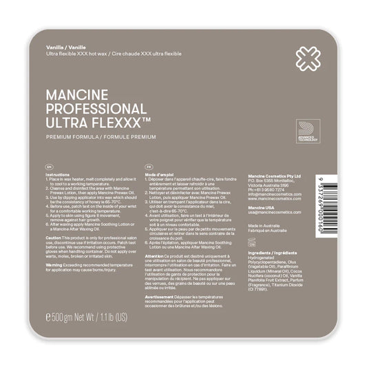 Mancine Hard Wax: Ultra Flexxx' Vanilla (1.1lbs)