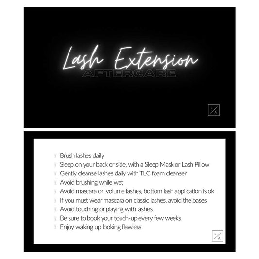 Eyelash Extension Aftercare Cards