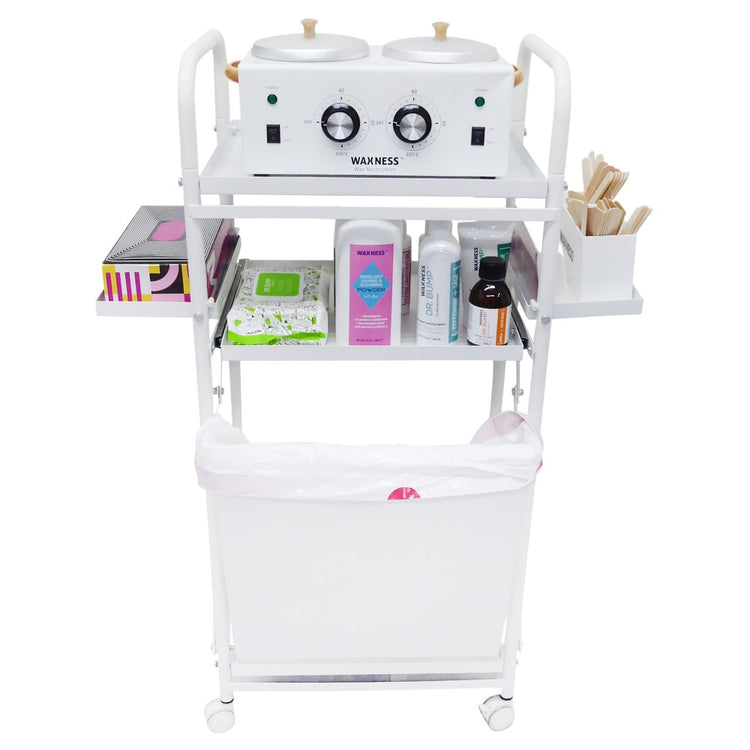 Waxness Foldable Waxing Trolley Fully Equipped with Warmer and Supplies