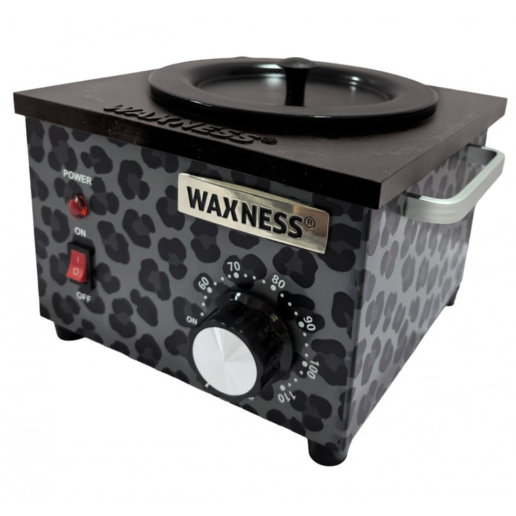 Waxness Professional Single Wax Heater WN-5001 E Wild Luxe Leopard Elite Series Holds 16 Oz- 2 Years Warranty with Silicone Liner