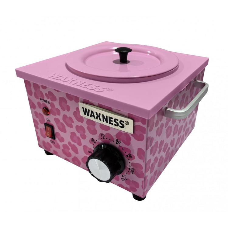 Waxness Professional Single Wax Heater WN-5001 E Wild Luxe Leopard Elite Series Holds 16 Oz- 2 Years Warranty with Silicone Liner