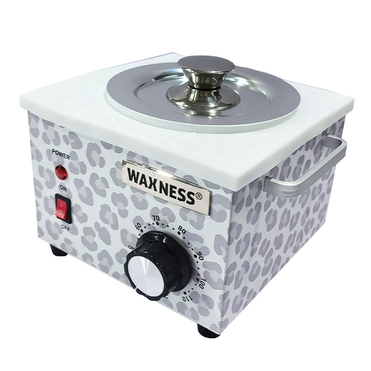 Waxness Professional Single Wax Heater WN-5001 E Wild Luxe Leopard Elite Series Holds 16 Oz- 2 Years Warranty with Silicone Liner