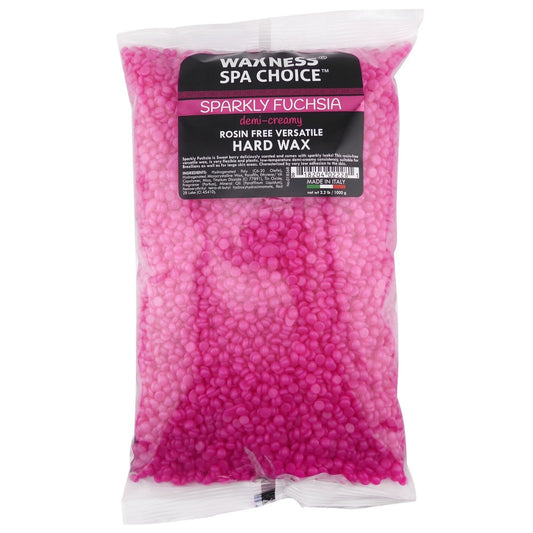 Waxness Spa Choice Hard Wax Medium Creamy Versatile Sparkly Fuchsia 2.2lb Bag