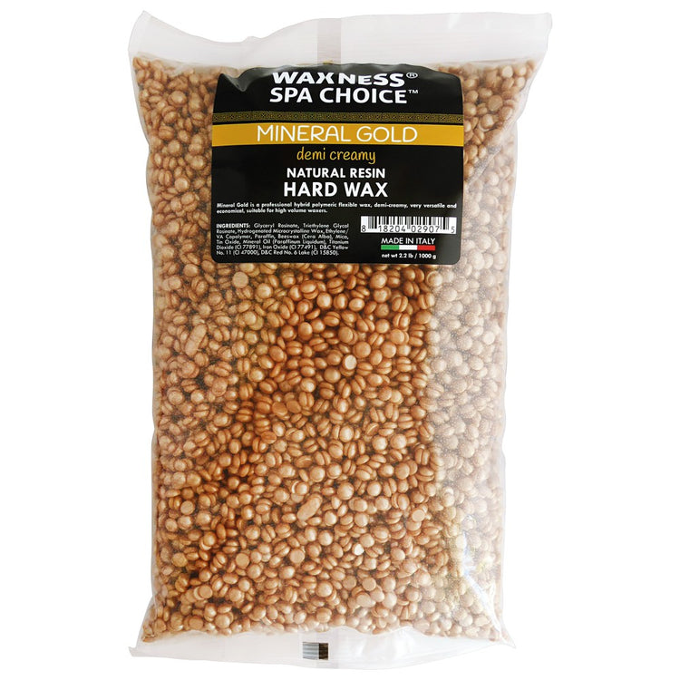 Waxness Spa Choice Mineral Gold Demi Creamy Hard Wax Beads 2.2LB