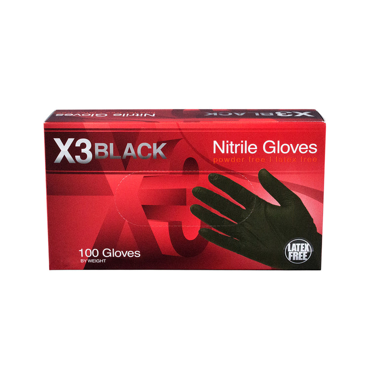 AMMEX BX3 Black Nitrile Industrial Latex Free Disposable Gloves